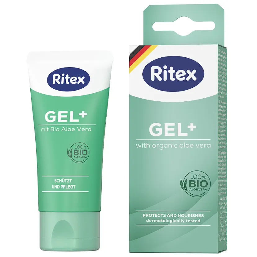 Gel lubrifiant si de masaj cu aloe vera Gel+, 50 ml, Ritex