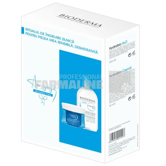 Bioderma Pachet Hydrabio Crema hidratanta piele uscat/sensibila 50 ml + Hydrabio H2O Apa Micelara 250 ml