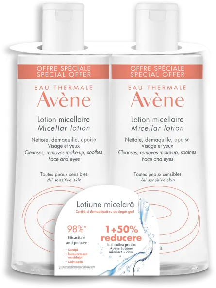 AVENE Lotiune micelara x 500ml 1+1-50%