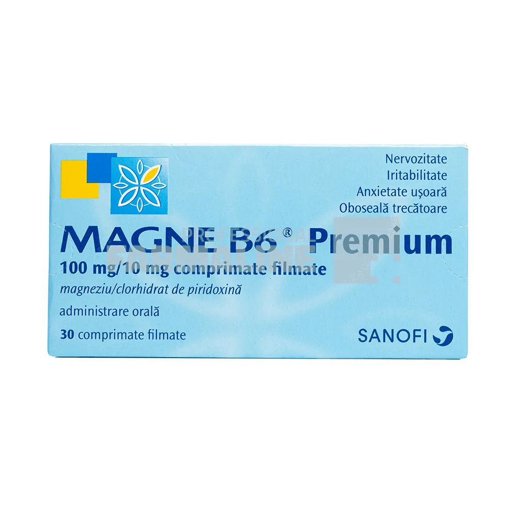 Magne B6 Premium 100 mg/10 mg 30 comprimate