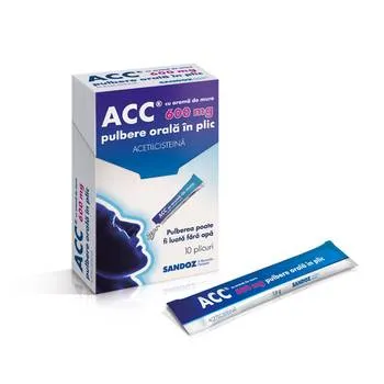 ACC cu aroma de mure 600mg, 10 plicuri, Sandoz