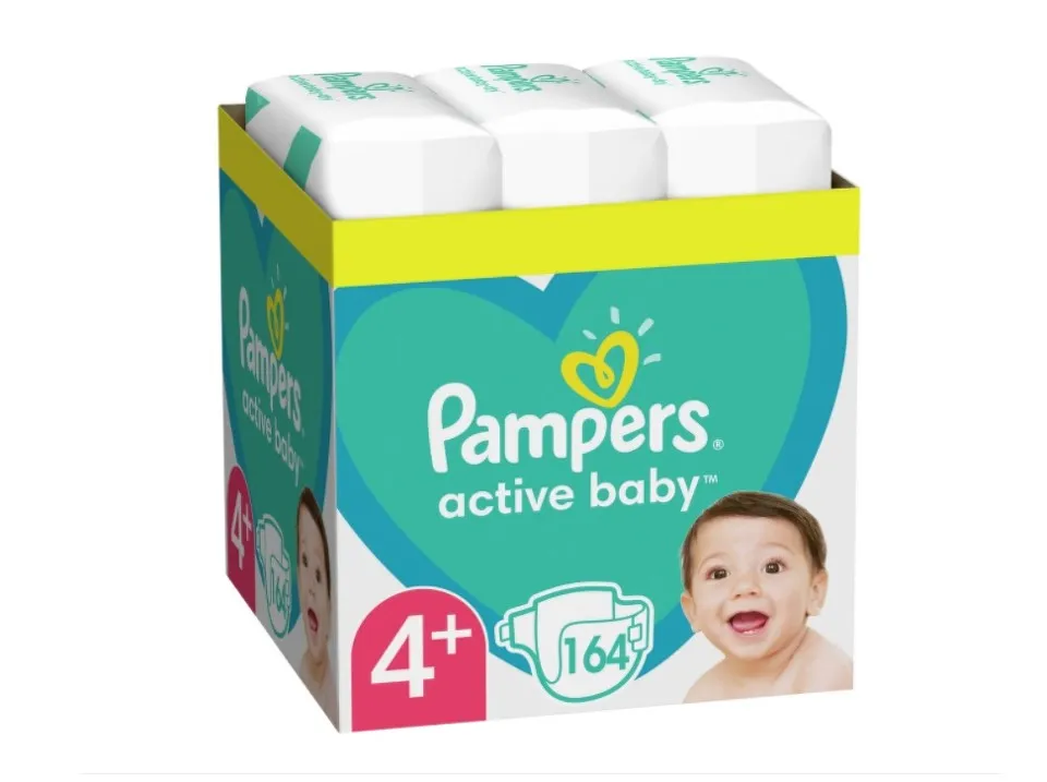 PAMPERS ACTIVE BABY 10-15KG SCUTECE 164 BUCATI MARIMEA 4+