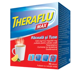 Theraflu Max raceala si tuse ,10 plicuri