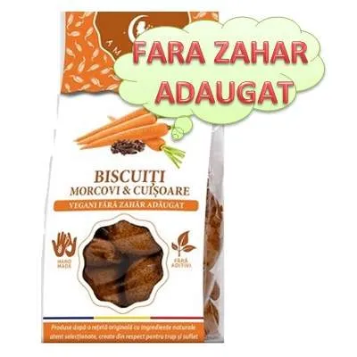 Biscuiti vegani morcovi si cuisoare, 150g, Ambrozia