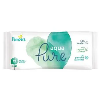 Servetele umede Aqua Pure, 12bucati, Pampers