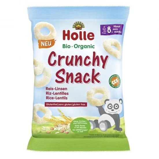 Crunchy Snack cu orez si linte, 25 gr, Holle