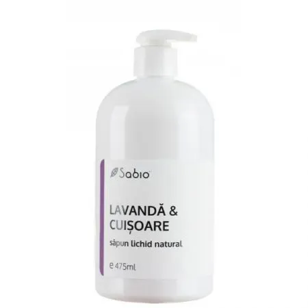 Sapun lichid natural cu lavanda si cuisoare, 475 ml, Sabio