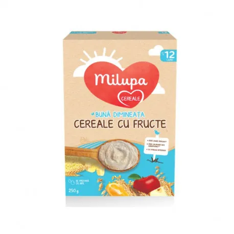 Milupa Cereale cu fructe Buna Dimineata, de la 8 luni, 250g