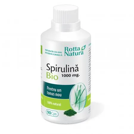 Spirulina Bio, 1000 mg, 90 comprimate, Rotta Natura