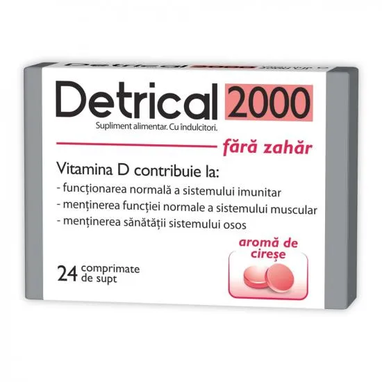 DETRICAL D3 2000UI CIRESE FARA ZAHAR CT X  24 CPR ZDROVIT