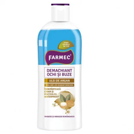 Farmec, Demachiant bifazic pentru ochi, buze cu ulei de Argan, 150 ml