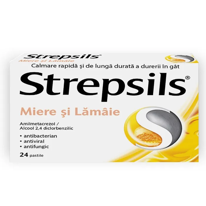 STREPSILS MIERE SI LAMAIE, 24 PASTILE FARA CONCENTRATIE