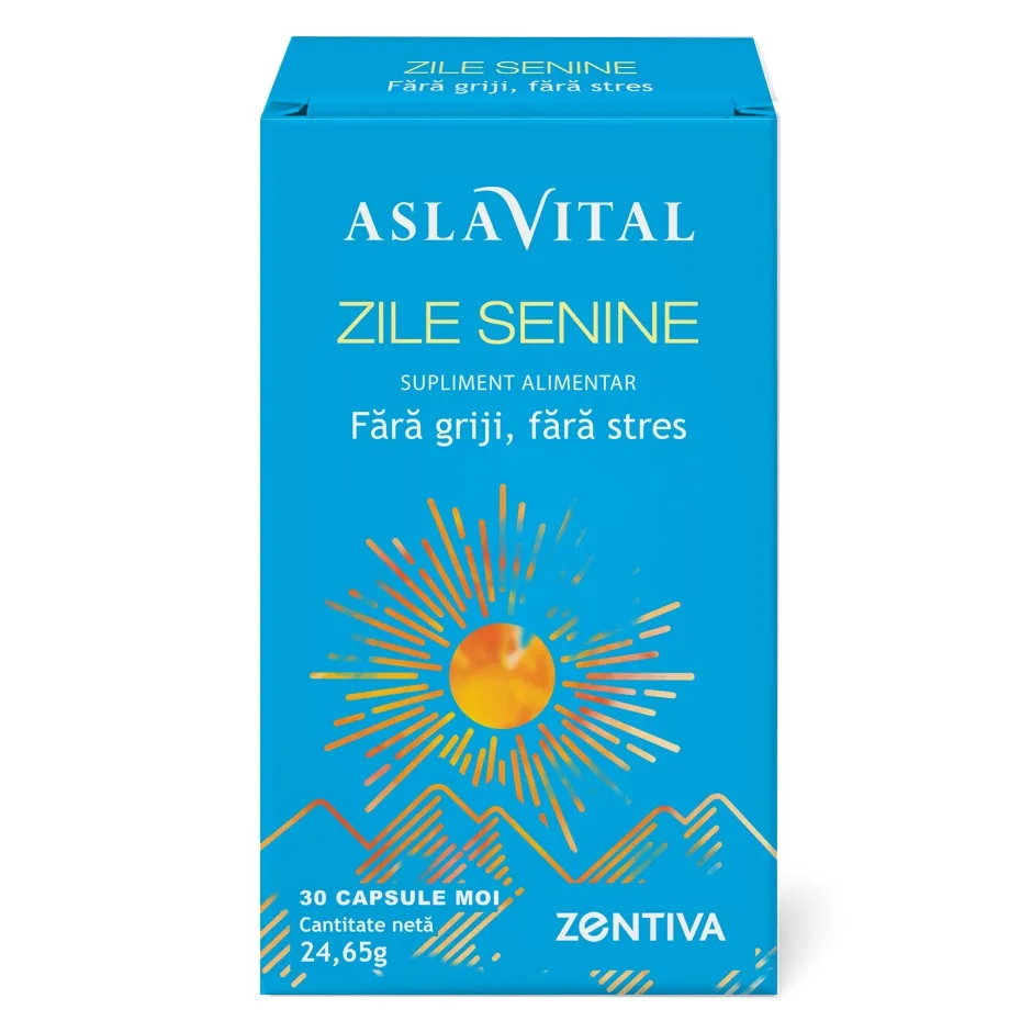 Supliment pentru zile fara griji si fara stres Aslavital Zile senine, 30 capsule moi, Zentiva