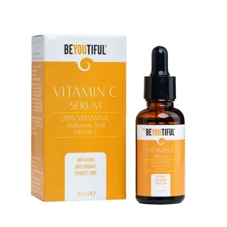 Ser cu Vitamina C 20%, Acid Hyaluronic si Vitamina E, 30 ml, Beyoutiful