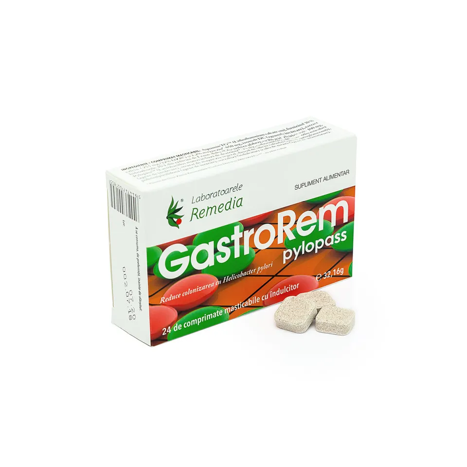 GASTROREM PYLOPASS 24 COMPRIMATE MASTICABILE REMEDIA