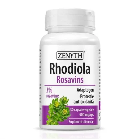 Rhodiola Rosavins, 500 mg, 30 capsule vegetale, Zenyth