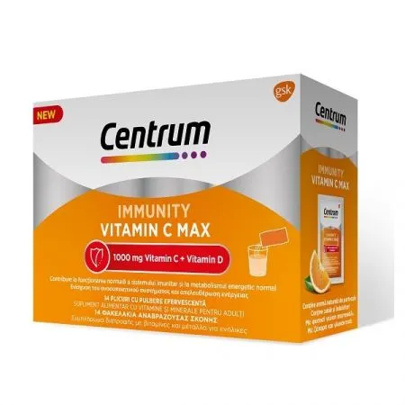 Centrum Immunity Vit C Max Pulbere, 14 plicuri, Gsk