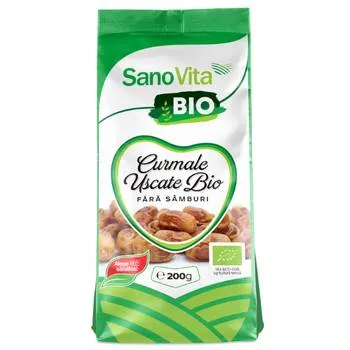 Curmale uscate BIO, fara samburi, 200g, SanoVita