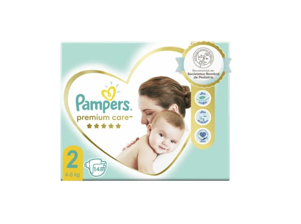 PAMPERS PREMIUM CARE 4-8KG SCUTECE 148 BUCATI MARIMEA 2