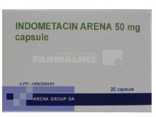 INDOMETACIN ARENA 50 MG x 20 CAPS. 50mg ARENA GROUP SA