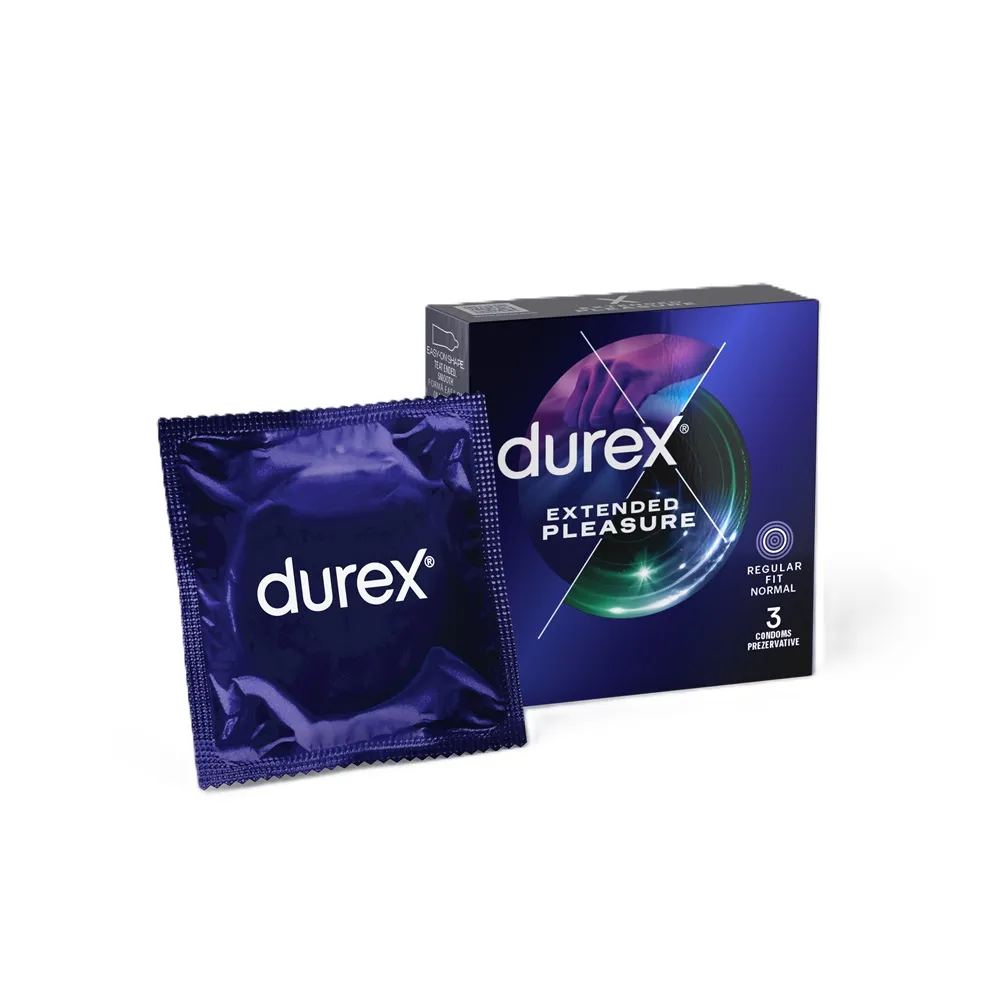 Prezervative Extended Pleasure, 3 bucati, Durex