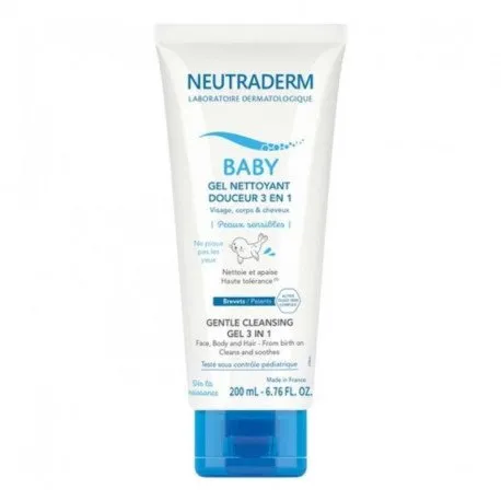 Neutraderm BABY 3 in 1 Gel caratare extra-delicat fata, corp si par, 200 ml