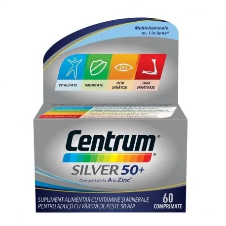 Centrum A la Zinc Silver 50+, 60 comprimate