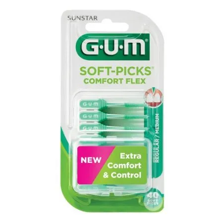 Perii interdentare Soft-Picks Comfort Flex Medium, 40 bucati, Sunstar Gum