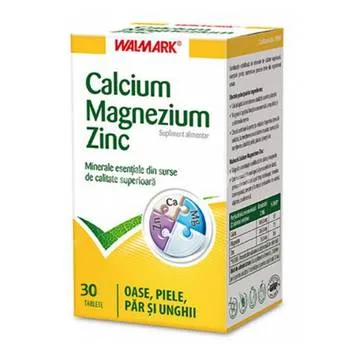 Calcium Magnezium Zinc, 30 tablete, Walmark