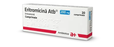 ERITROMICINA ATB 200 mg x 20 COMPR. 200mg ANTIBIOTICE SA