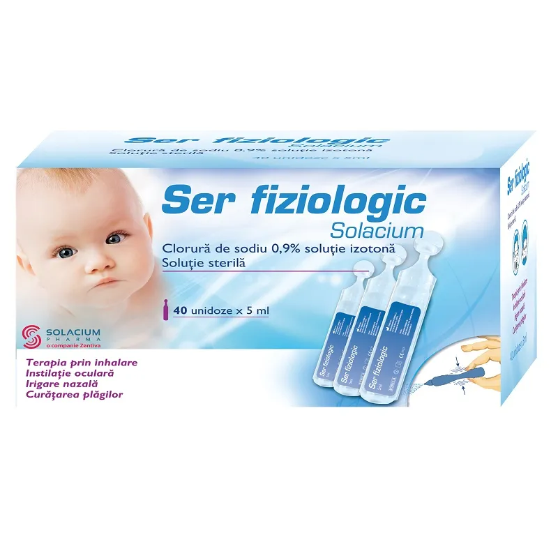 Ser fiziologic, 5 ml, 40 unidoze, Solacium Pharma