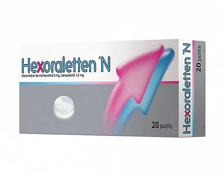 Hexoraletten N 5mg+1,5mg x 20pastile