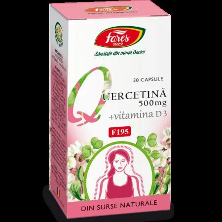 Quercitina + Vitamina D3 (F195), 30 capsule, Fares