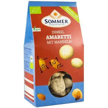 Biscuiti din faina spelta cu migdale Amaretti Bio, 125g, Sommer