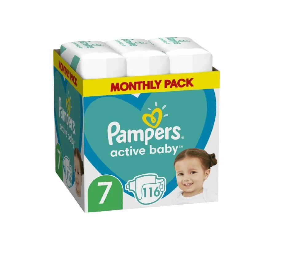 PAMPERS ACTIVE BABY 15+ KG SCUTECE 116 BUCATI MARIMEA 7