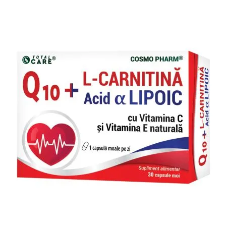 Q10+L-Carnitina si Acid Lipoic, 30 capsule, Cosmopharm