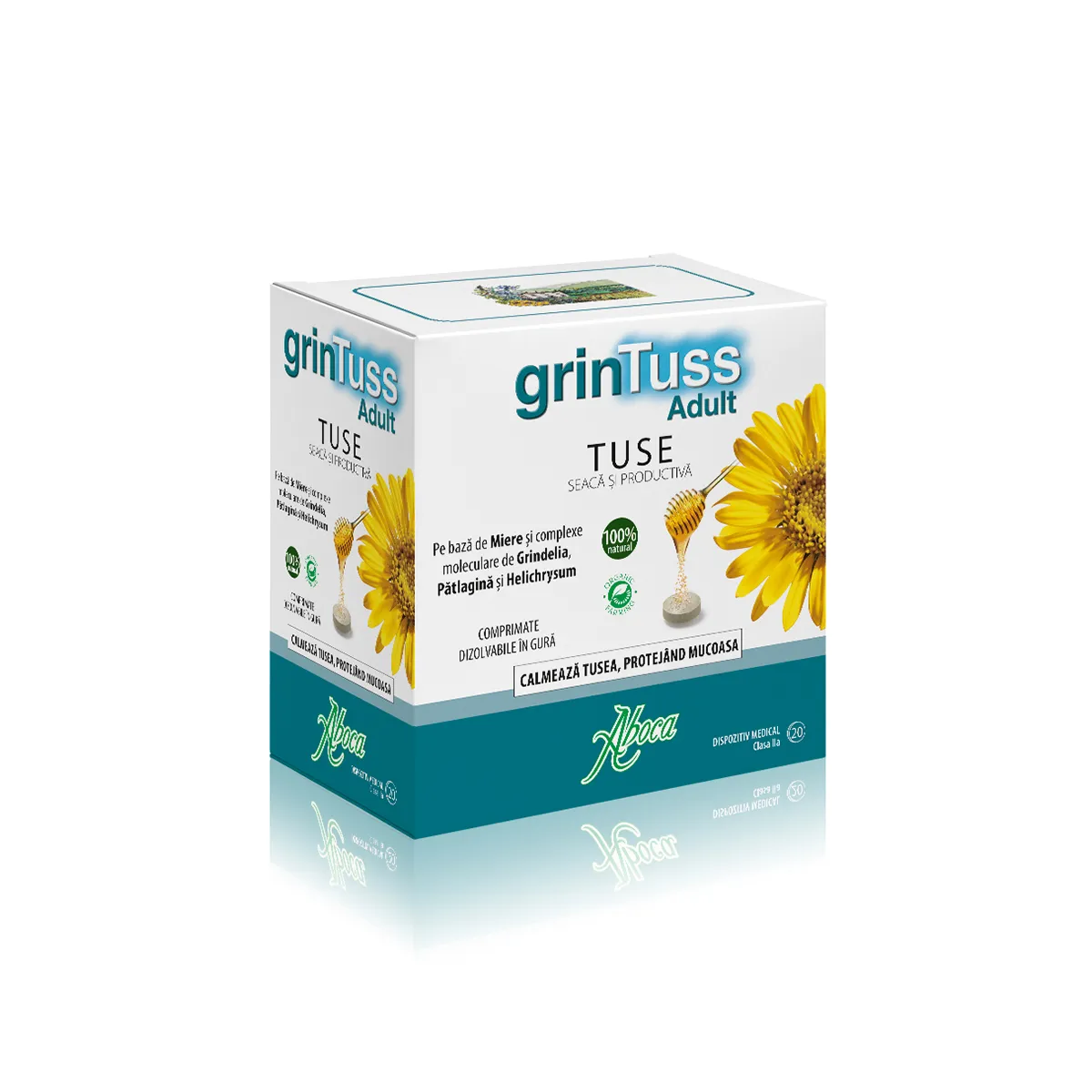 GrinTuss Adult pentru tuse seacă și productivă, 20 comprimate, Aboca