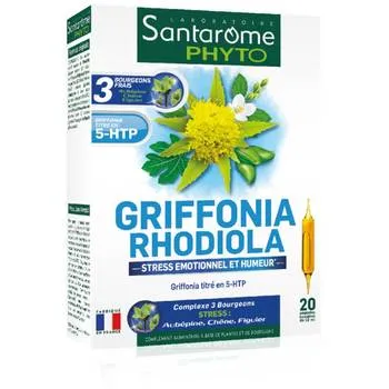 Griffonia Rhodiola, 20 fiole, Santarome Bio