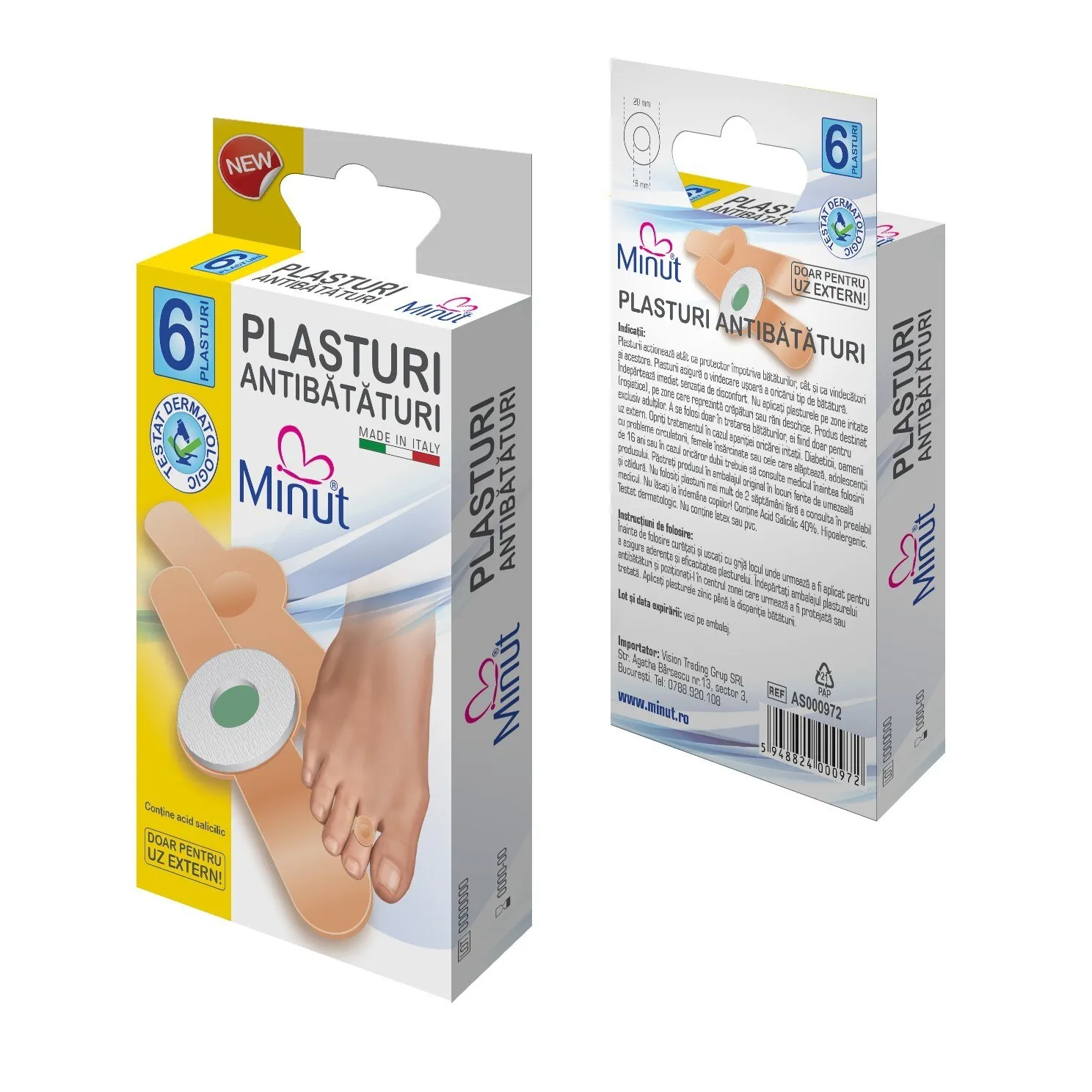 Plasturi antibataturi, 6 bucati, Minut