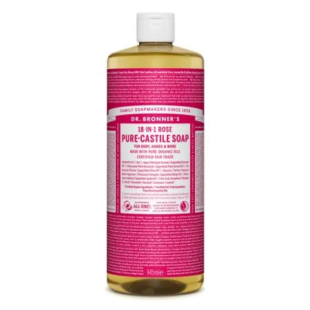 Sapun magic lichid 18in1 cu trandafiri, 945 ml, Dr. Bronner's