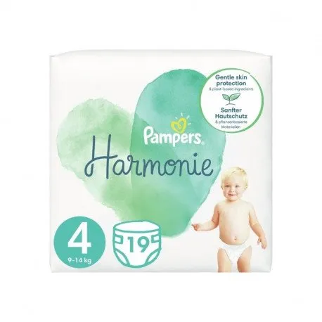 Pampers Scutece Harmonie Marimea 4, 9-14kg, 19 bucati