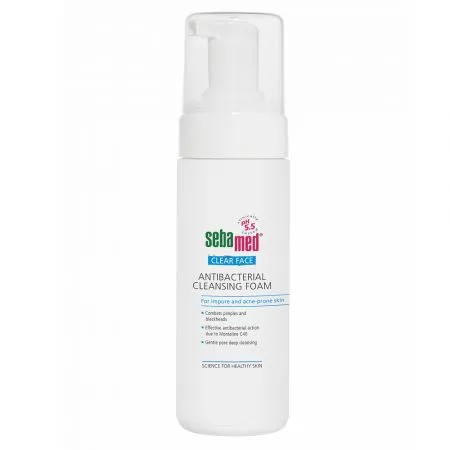 Spuma dermatologica antibacteriana de curatare Clear Face, 150 ml, sebamed