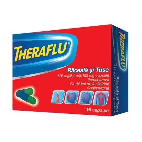 Theraflu Raceala si Tuse, 16 capsule