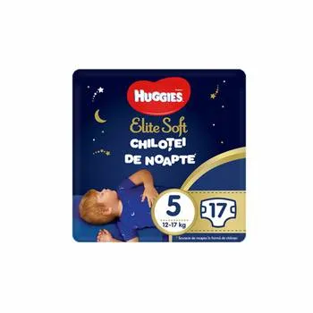 Chilotei de noapte Elite Soft Nr.5 12-17kg, 17 bucati, Huggies