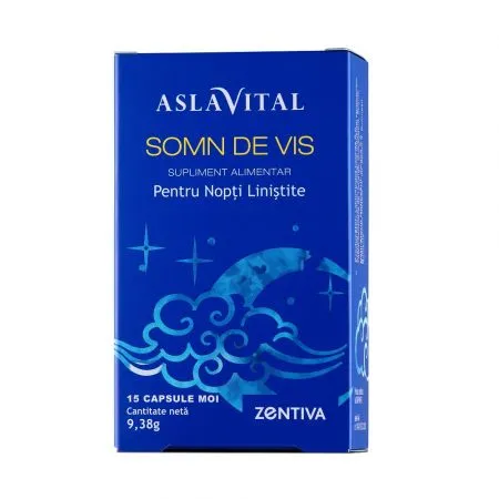 Somn de vis, pentru nopti linistite Aslavital, 15 capsule moi, Zentiva