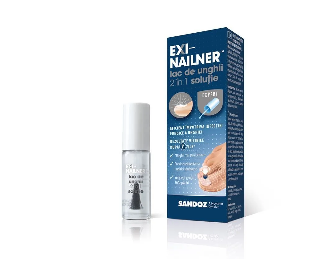 EXINAILNER LAC DE UNGHII 2 IN 1 SOL 5ML