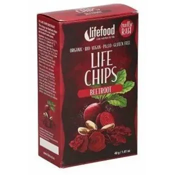 LifeChips din sfecla raw Bio, 40g, Lifefood