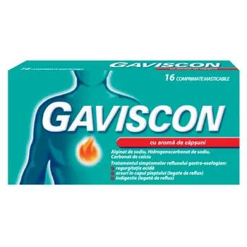 Gaviscon cu aroma de capsuni, 16 comprimate masticabile, Reckitt Benckiser