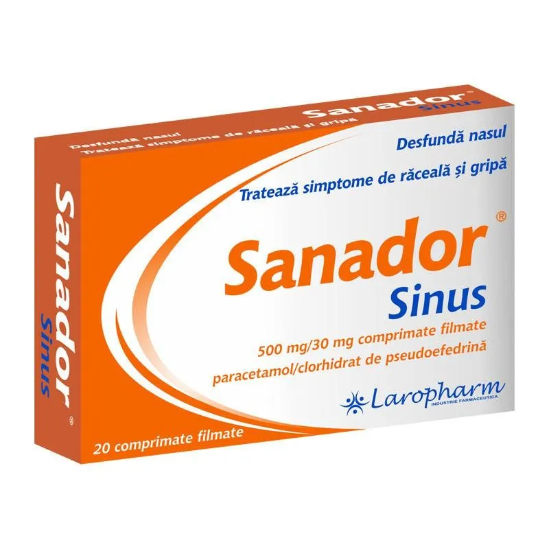 SANADOR SINUS 500MG/30MG X 20 COMPRIMATE FILMATE