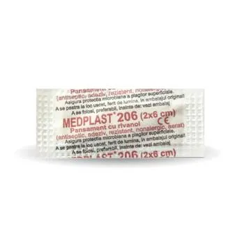 Pansament cu rivanol 2 x 6cm, 1 bucata, Medplast